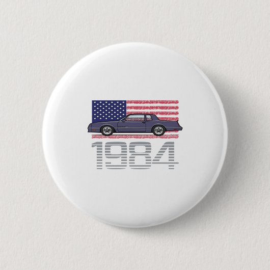 Chevrolet Monte Carlo Blue 1984  Ronde Button 5,7 Cm (Voorkant)