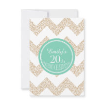 Chevron 20th Birthday Party Kies kleur Flat Kaart