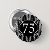 Chevron 75th Birthday Ronde Button 5,7 Cm (Voorkant /achterkant)