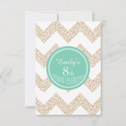 Chevron 8th Verjaardagsviering Kies kleur Kaart (Voorkant)
