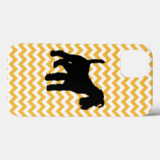 Chevron Achtergrond met Schnauzer Silhouette Case-Mate iPhone Case (Achterkant (horizontaal))