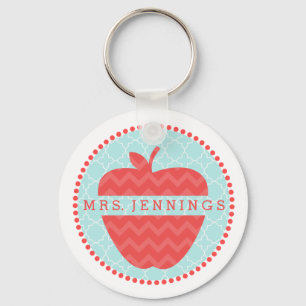Chevron Apple Quatrefoil Sleutelhanger leraar