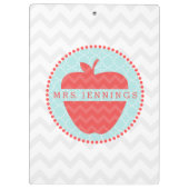 Chevron Apple Quatrefoil Teacher Klembord (Achterkant)
