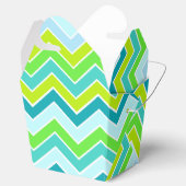Chevron aqua blauwgroen groen voorbeeldcadeau bedankdoosjes (Geopend)