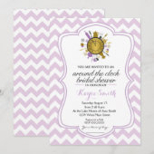 Chevron autour de l'horloge Invitation de la douch (Devant / Derrière)