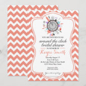 Chevron autour de l'horloge Invitation de la douch (Devant / Derrière)