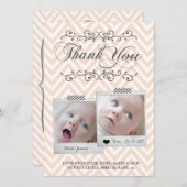 Chevron Baby Photos Merci Cartes de notes (Devant / Derrière)