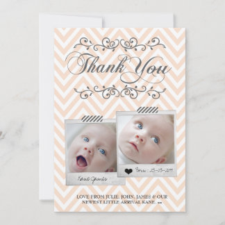 Chevron Baby Photos Merci Cartes de notes