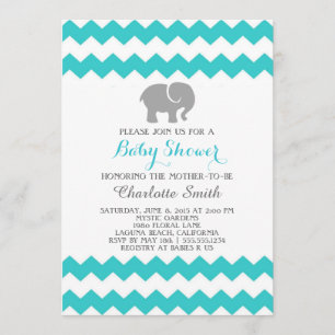 Chevron Baby shower Uitnodiging