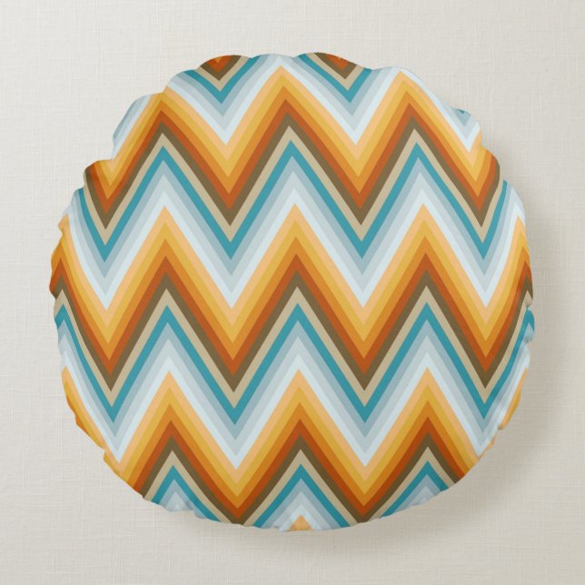 Chevron Background Pattern Rond Kussen (Voorkant)