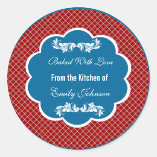 Chevron Baked With Love Stickers Gift Tags Étique