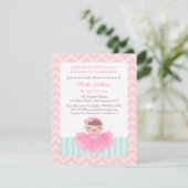 Chevron Ballerina Girl Baby Shower Invitations (Debout devant)