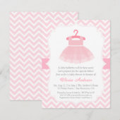Chevron Ballerina Girl Baby Shower Invitations (Devant / Derrière)