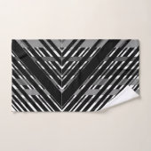 Chevron Barcode Rayé Gris Noir (Serviette à main)