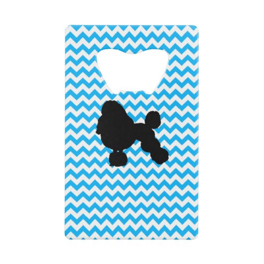 Chevron Bébé Bleu Avec Silhouette De Poodle (Devant)