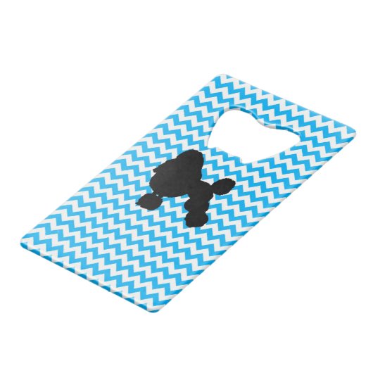 Chevron Bébé Bleu Avec Silhouette De Poodle (Dos Angle)