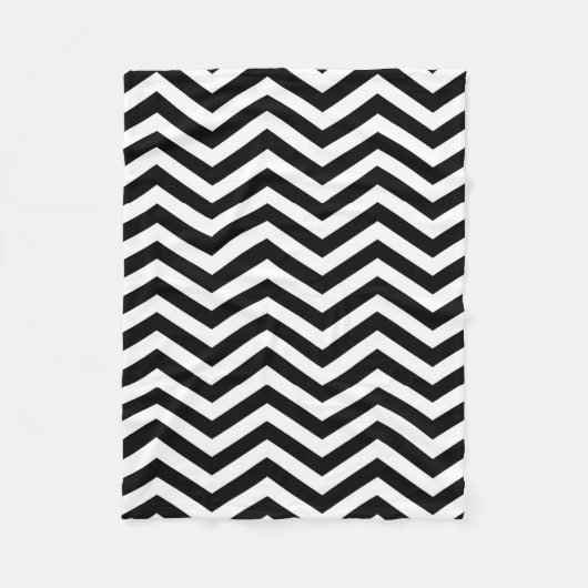 Chevron Black en White Blanket Fleece Deken (Voorkant)