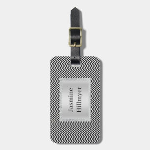 CHEVRON BLACK WHITE CUSTOM BAGAGELABEL