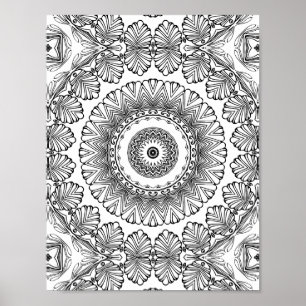 Chevron Blad Barst Kleurplaat Patroon Kunstwerk Poster