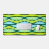 Chevron blauw en groen graphics bureaumat (Keyboard & Muis)