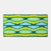 Chevron blauw en groen graphics bureaumat (Voorkant)