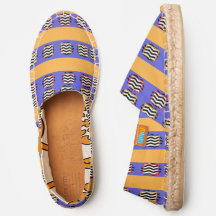 Chevron + Blauw + Gele Espadrilles