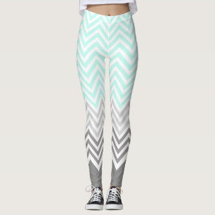 chevron blauwgroen grijze leggings