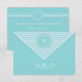 Chevron bleu et blanc RSVP (Devant / Derrière)