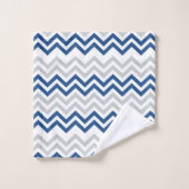 Chevron Bleu Et Gris (Gant de toilette)
