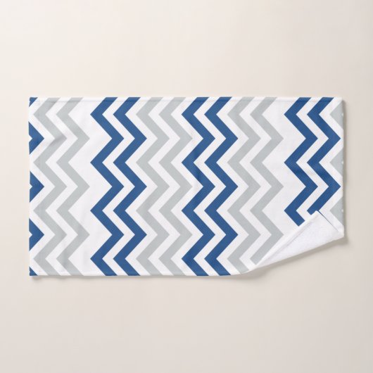 Chevron Bleu Et Gris (Serviette à main)
