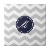 Chevron bleu et gris avec carreaux Monogram (Devant)