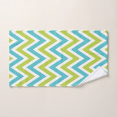 Chevron bleu et vert moderne (Serviette à main)