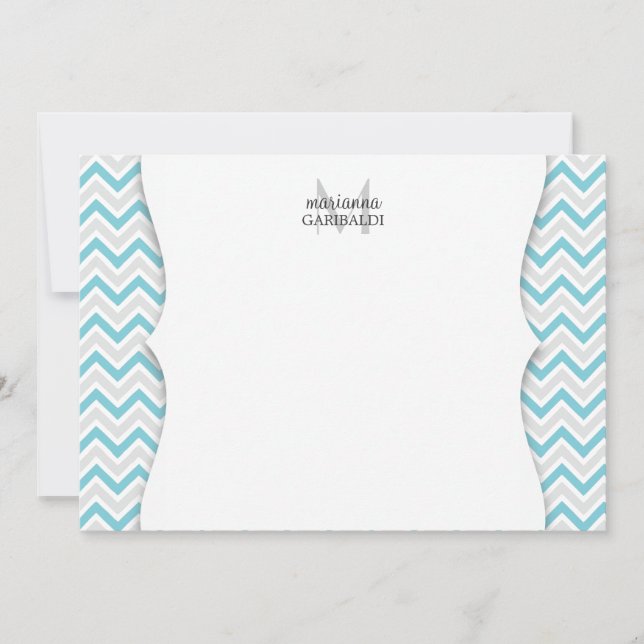 Chevron Blue en Modern Personalized (Voorkant)