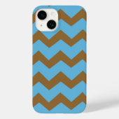 Chevron Bold Blue Brown Pattern Case-Mate iPhone Case (Achterkant)