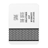 Chevron Border Save the Date Magnet, Ebony Magneet (Verticaal)