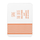 Chevron Border Save the Date Magnet, Oranje Magneet (Verticaal)