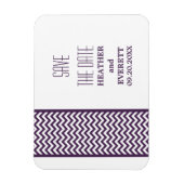 Chevron Border Save the Date Magnet, Paars Magneet (Verticaal)
