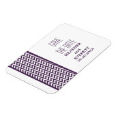 Chevron Border Save the Date Magnet, Paars Magneet (Linkerzijde)