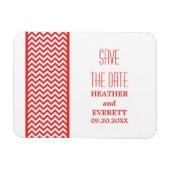 Chevron Border Save the Date Magnet, Red Magneet (Horizontaal)