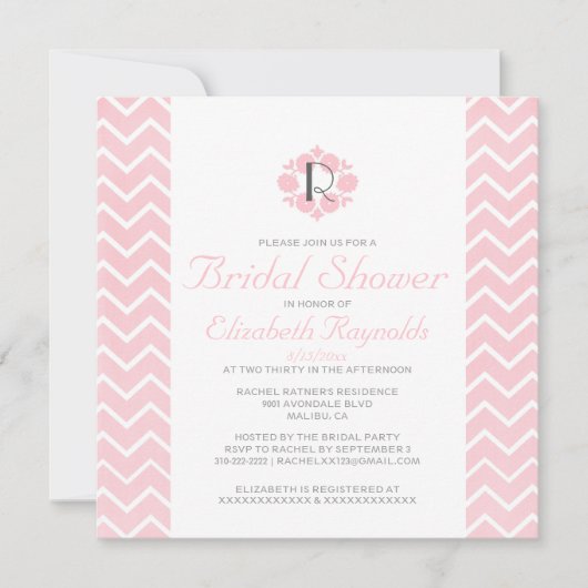 Chevron Bridal Shower-uitnodigingen Kaart (Voorkant)
