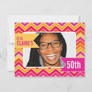 Chevron brillant photo 50e anniversaire invitation