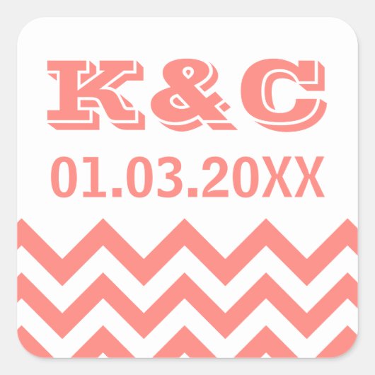 Chevron bruiloft gunst Stickers (Voorkant)