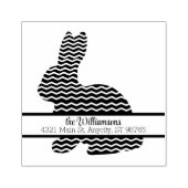 Chevron Bunny Monogram Retouradres Rubberstempel (Afrduk)