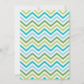 Chevron Carriage Baby shower Invitation | Jongen Kaart (Achterkant)