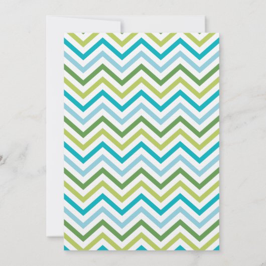 Chevron Carriage Baby shower Invitation | Jongen Kaart (Achterkant)
