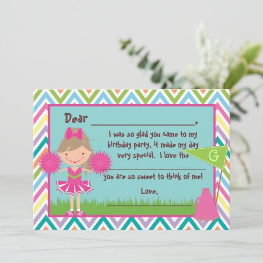 Chevron Cheer Flat Dank u wel Bedankkaart (Staand voorkant)