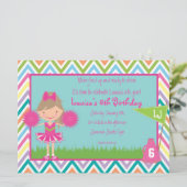 Chevron Cheer Party Invitation Kaart (Staand voorkant)