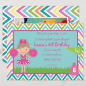 Chevron Cheer Party Invitation Kaart (Voorkant / Achterkant)