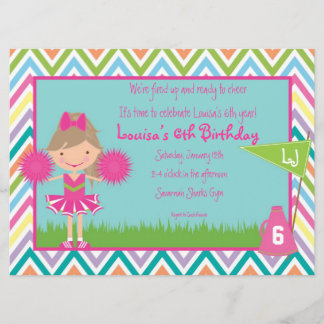 Chevron Cheer Party Invitation Kaart