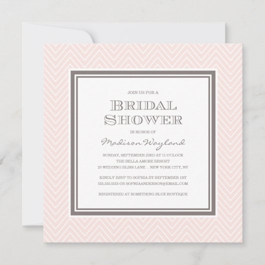CHEVRON CHIC| INVITATION À LA DOUCHE BRIDALE (Devant)